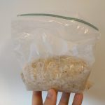 Bag of frozen brown rice